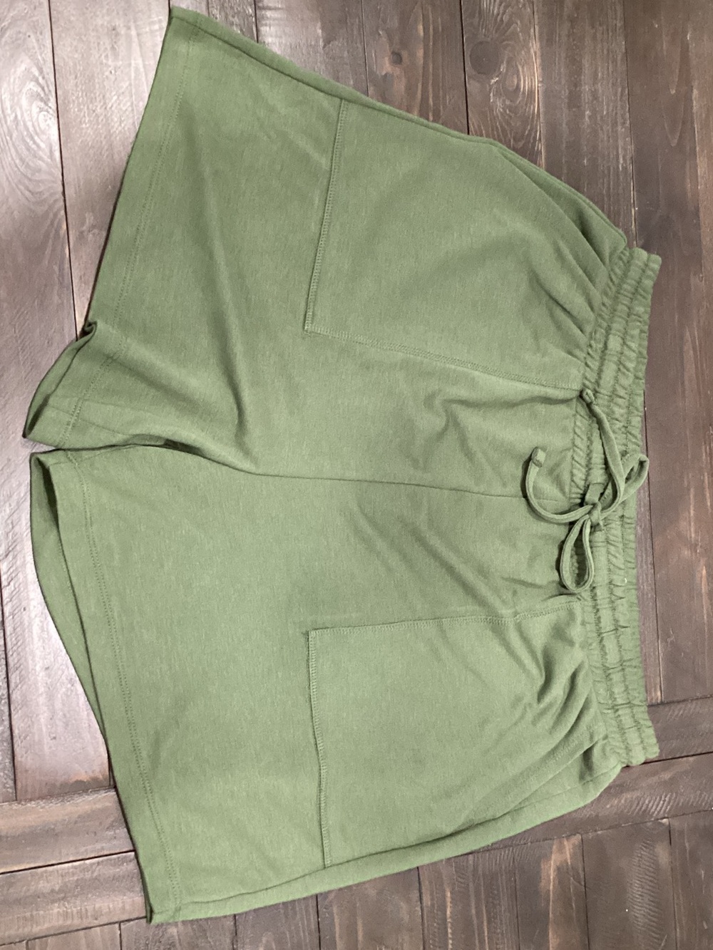Zenana Outfitters Olive Green Drawstring Athletic Shorts